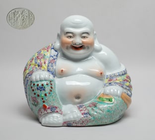 Large Chinese Export Porcelain Buddha