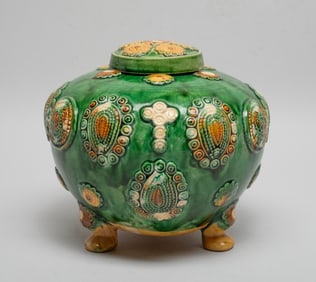 Chinese Sanchai Glazed Stoneware Jar