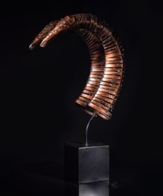 Ram Horns Style After Curtis Jere Brass Sculpture