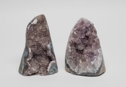 Two Amethyst Cluster Quartz Sculptures