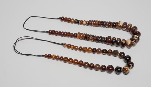 Two Vintage Root Amber Necklaces