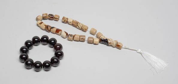 Two Chinese Nature Amber Prayer Beads