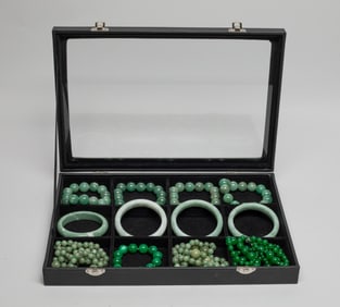 Estate Chinese Bangles, Prayer Beads, Necklaces