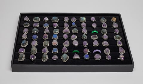 Estate Large Set Amethyst & Gemstone Rings