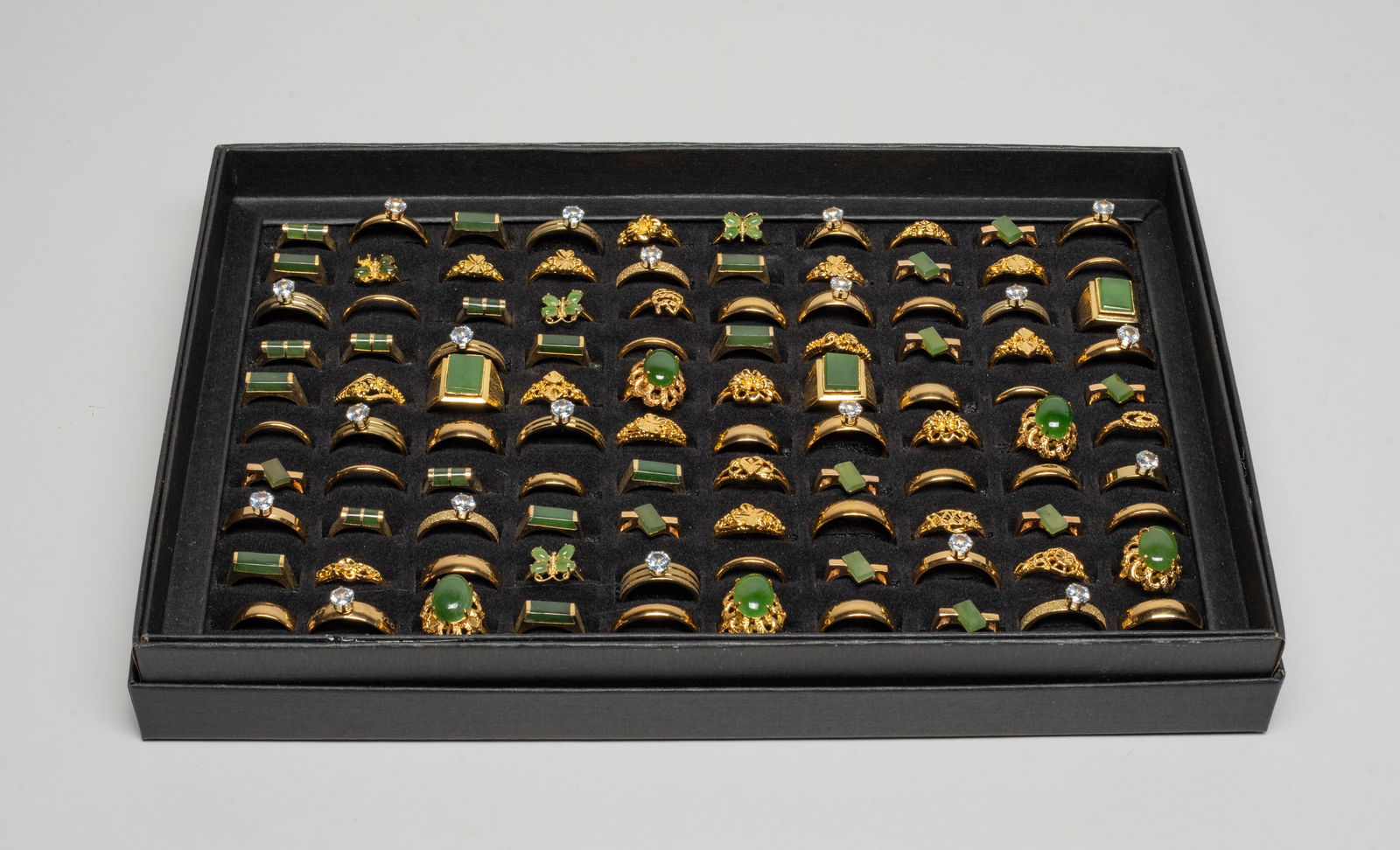 Chinese Export Gold Plated & Jade Rings (1 of 10)