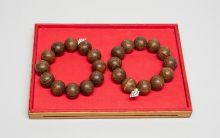 Two Chinese Export Agarwood Prayer Beads