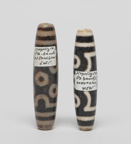 Two Chinese/ Tibetan Dzi Beads