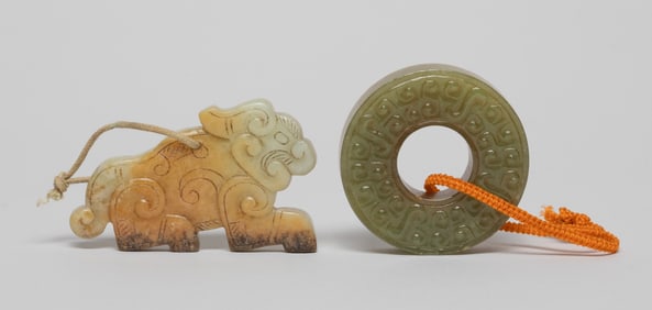 Two Chinese Jade Carved Toggles