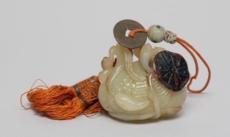 Large Chinese Russet Jade Toggle