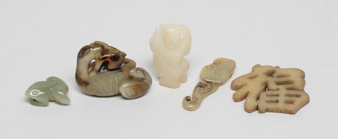 Large Set Chinese Jade Carved Toggles