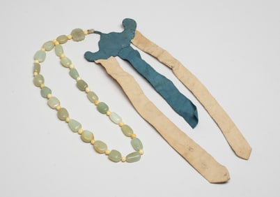 Chinese Russet Pebble Jade Prayer Beads