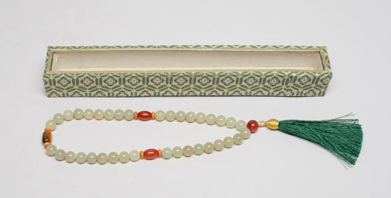 Chinese Export Jade Prayer Beads