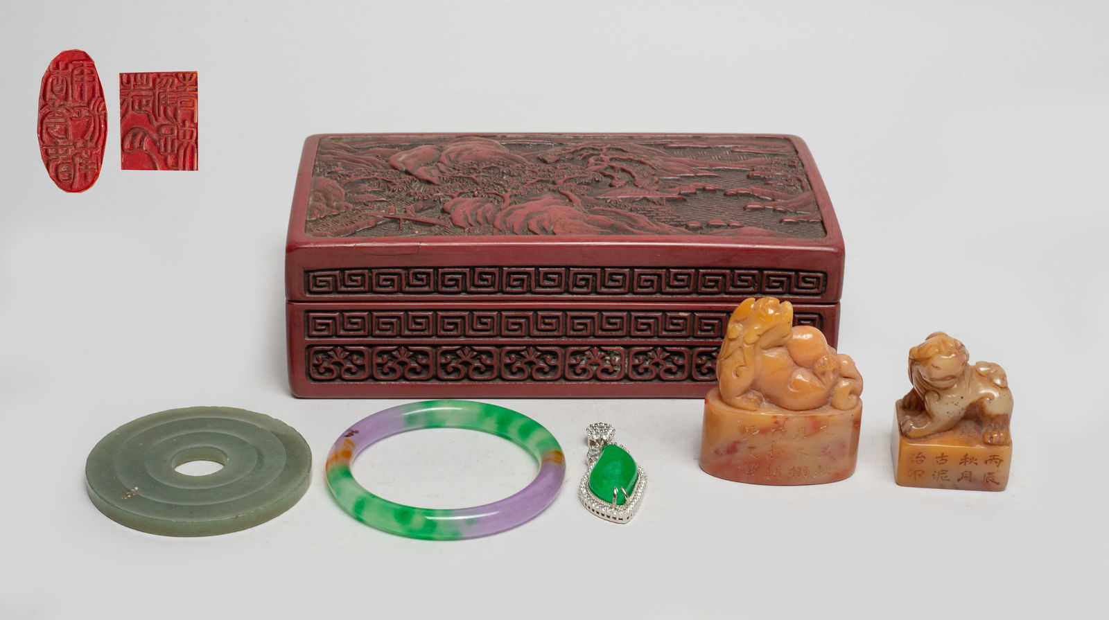 Chinese Bangle, Stone Seals, Jade Pendant Bi (1 of 13)