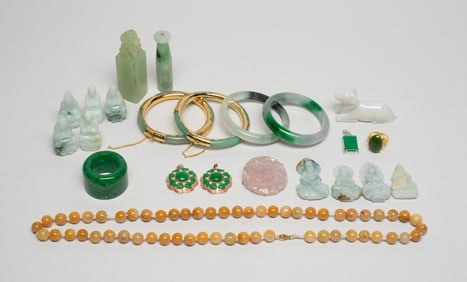 Estate Chinese Jade Jadeite / Stone Jewelry