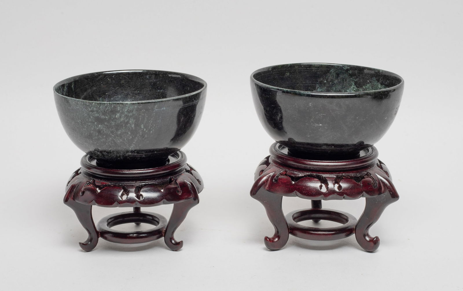Two Chinese Export Spinach Jade Bowls (1 of 14)