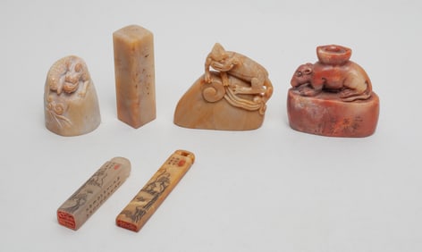 Estate Chinese Shoushan Stone Seals