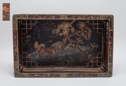 Estate Chinese Lacquer Tray