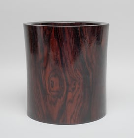 Estate Chinese Wood Carved Brush Pot
