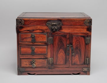 Chinese Export Wood Jewelry Box