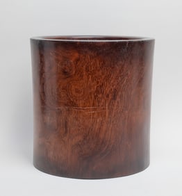 Large Chinese Wood Brush Pot