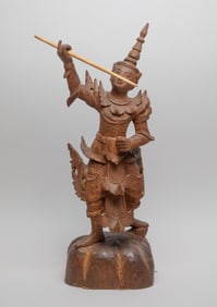 Tall Asian Thailand Wood Dancing Buddha