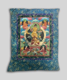 Estate Chinese / Tibetan Hand Painted Tangka