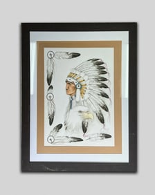 Collectible Signed American Indian Lithograph