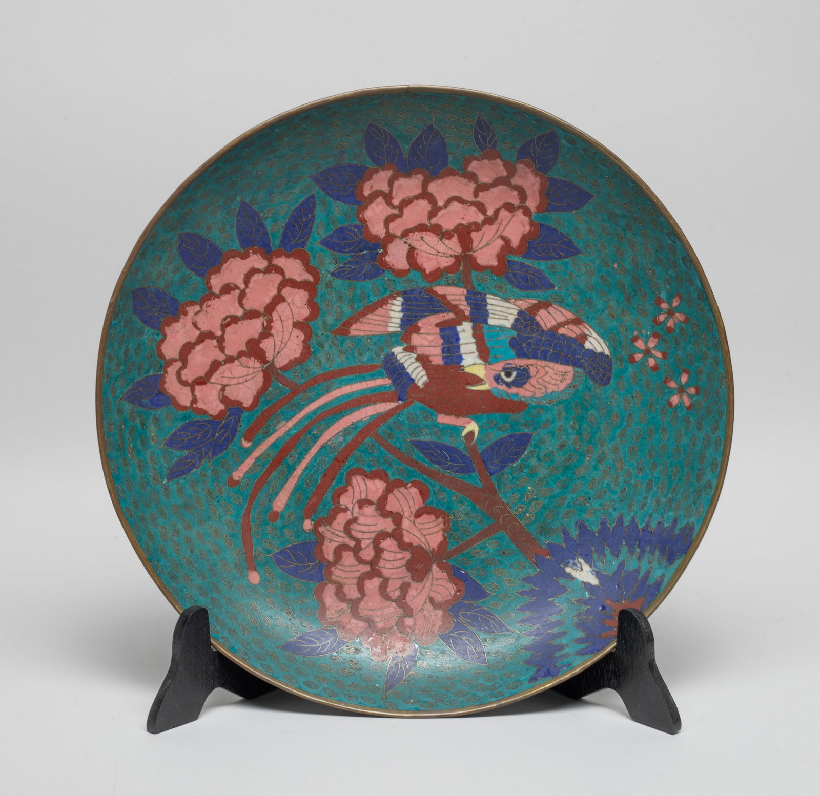 Japanese Edo Large Cloisonne Plate (1 of 9)