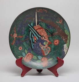 Large Japanese Edo Cloisonne Plate