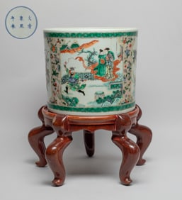 Large Chinese Wuchai Porcelain Brush Pot