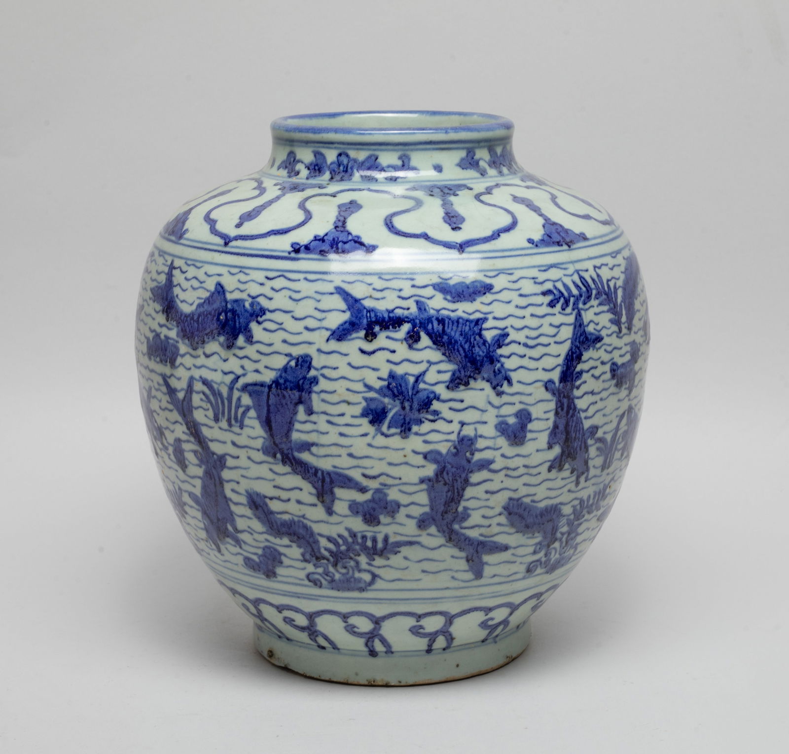 Large Chinese Blue & White Porcelain Jar (1 of 12)