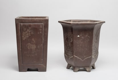 Two Chinese Zisha/ Clay Pots