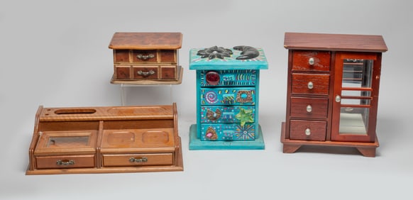 Estate Vintage Wood Jewelry Boxes