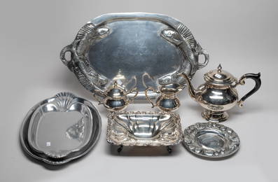 Estate Large Set Silver Plated & Metal Pieces