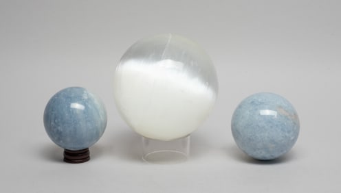 Vintage Crystal & Aquamarine Balls