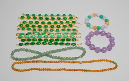 Estate Chinese Export Necklace, Bracelet & Beads