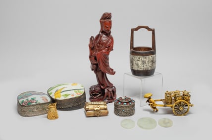 Estate Chinese Export Boxes, Wood & Decors