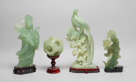 Estate Chinese Translucent Jade Sculptures