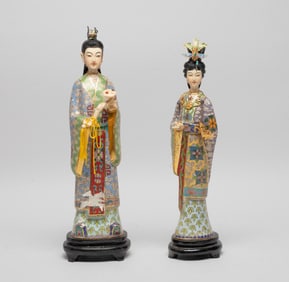 Two Chinese Cloisonne Sculptures