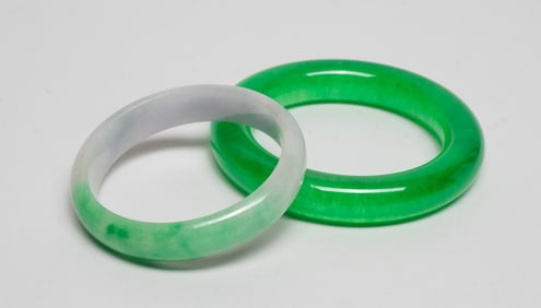 Estate Chinese Colored Stone Bangles