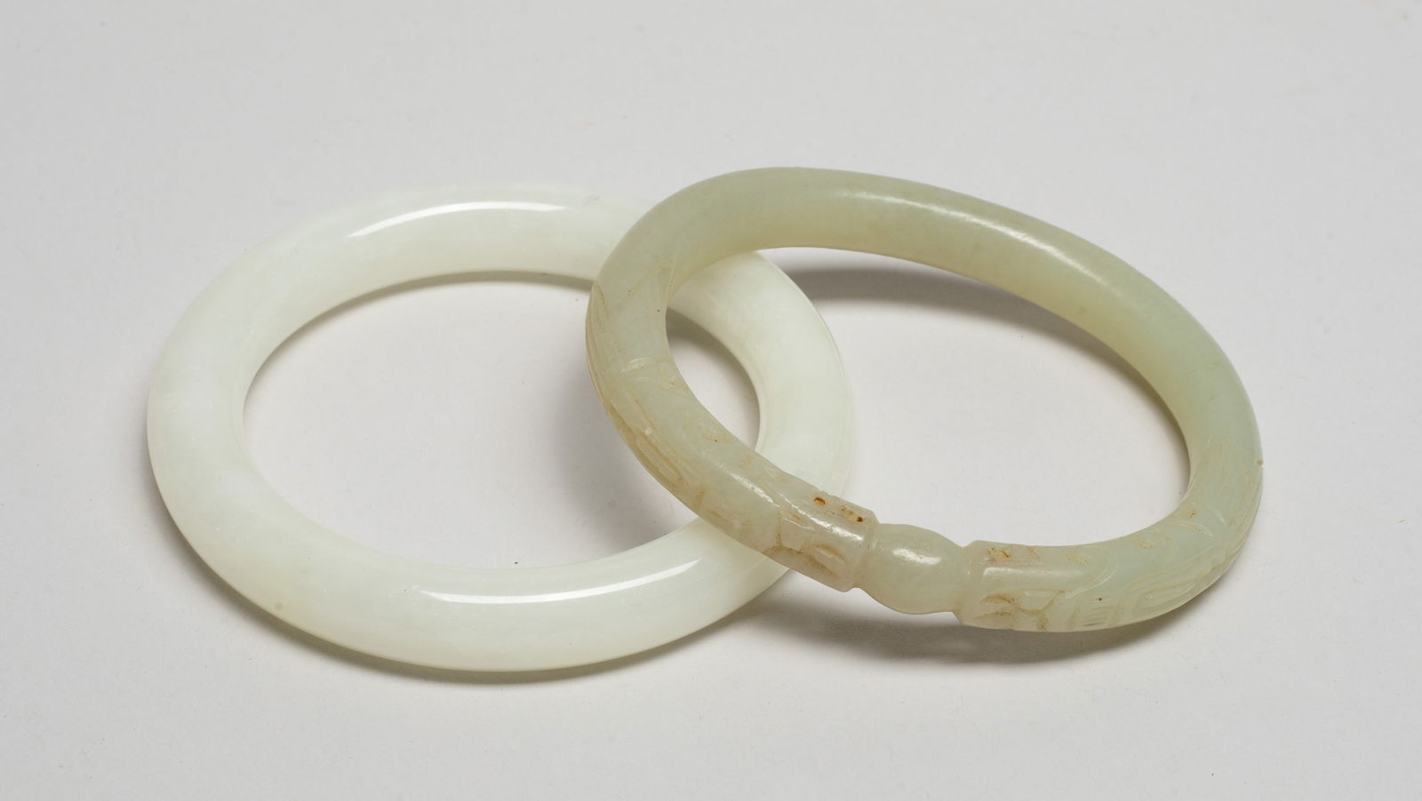 Two Chinese Jade/ Hard Stone Bangles (1 of 11)
