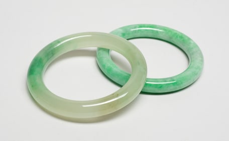 Two Chinese Jade Like Colored Stone Bangles