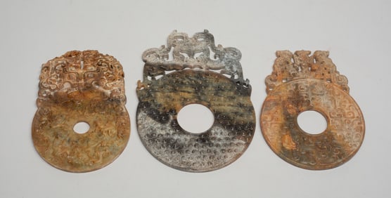 Estate Chinese Jade / Stone Carved Disc Bi