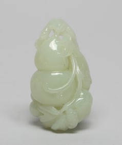 Chinese White Jade Pendant of Gourd