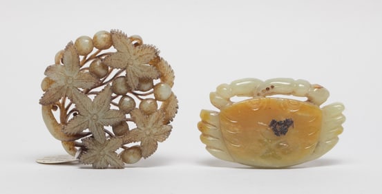Two Chinese Jade Carved Pendants