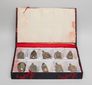 Estate Chinese Silver Tone Snuff Bottles