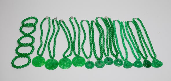 Estate Set Chinese Export Colored Stone Jewelry