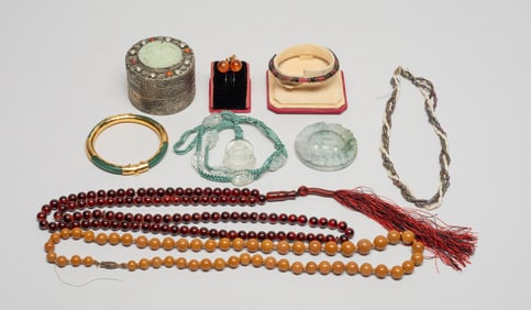 Estate Chinese Tourmaline & Jewelry