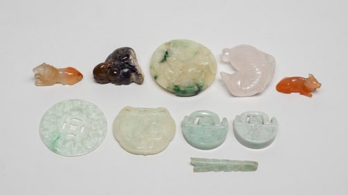Estate Chinese Jade, Agate & Crystal Carvings