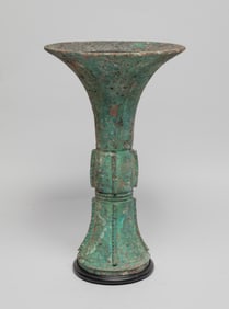 Estate Tall Chinese Bronze Vase